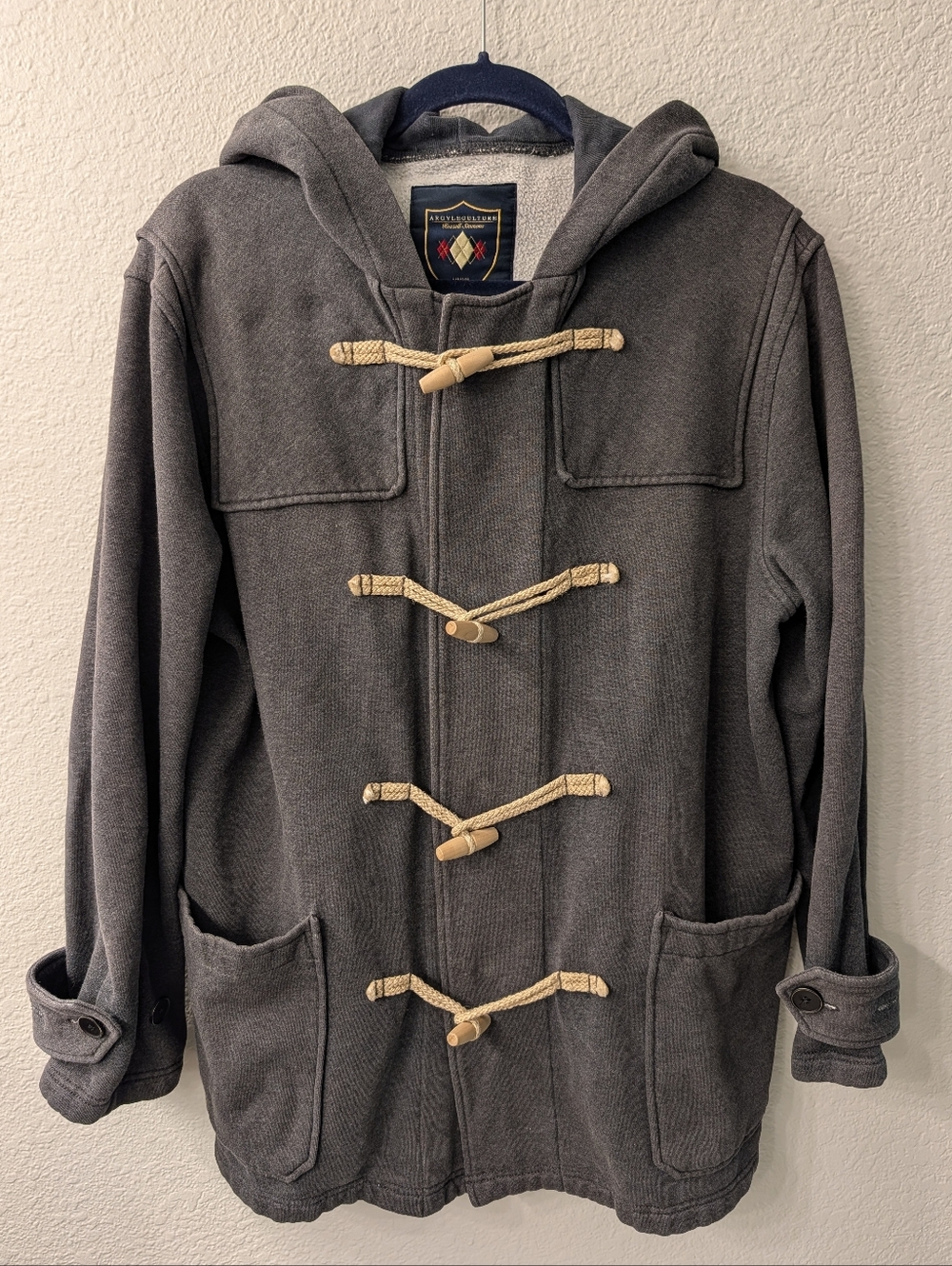 Argyleculture By Russel Simmons Mens Hooded Duffel Coat Jacket